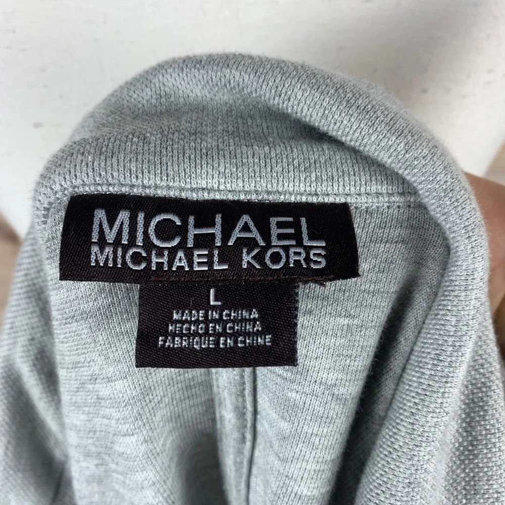 Michael Michael Kors Blazer Mens Large Grey Waffle Knit Cotton Blend Sport Coat